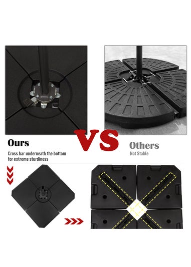 Outsunny 4 PCs Cantilever Parasols Base (Up to 120kg)