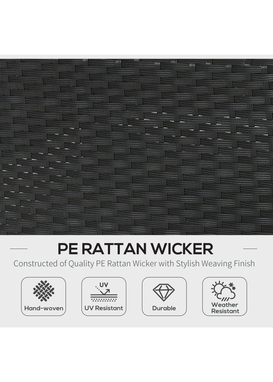 Outsunny 5 Pieces PE Rattan Garden Furniture Set with Cushions, Outdoor Corner Sofa