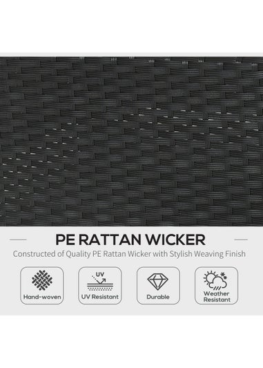 Outsunny 5 Pieces PE Rattan Garden Furniture Set with Cushions, Outdoor Corner Sofa