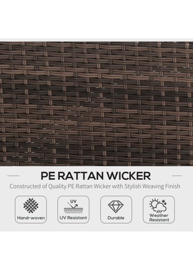 Outsunny 5 Pieces PE Rattan Garden Furniture Set with Cushions, Outdoor Corner Sofa