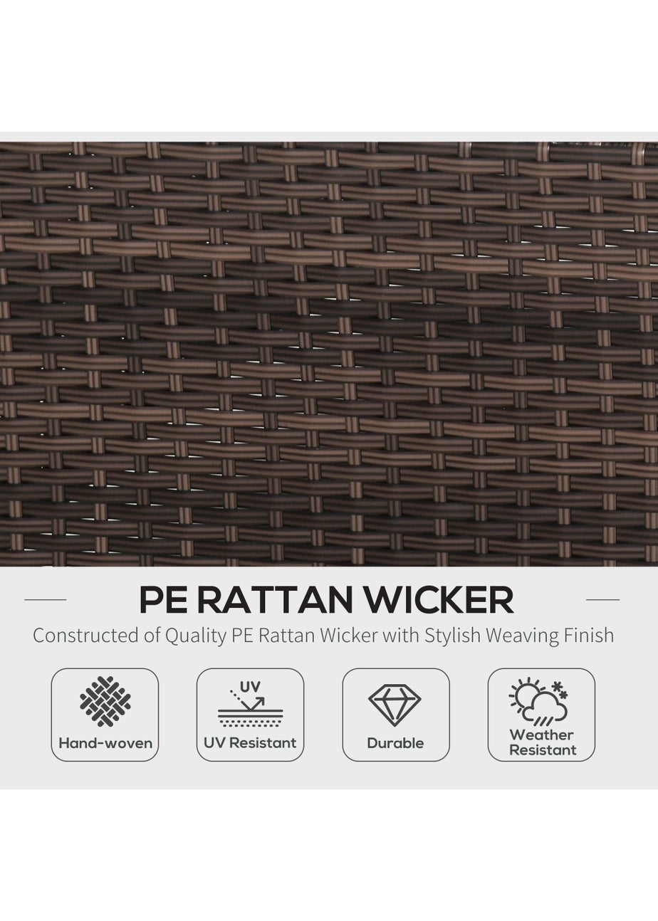 Outsunny 5 Pieces PE Rattan Garden Furniture Set with Cushions, Outdoor Corner Sofa