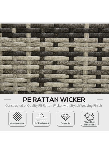 Outsunny 5 Pieces Rattan Sofa Set Wicker Sectional Cushion Patio Grey Garden