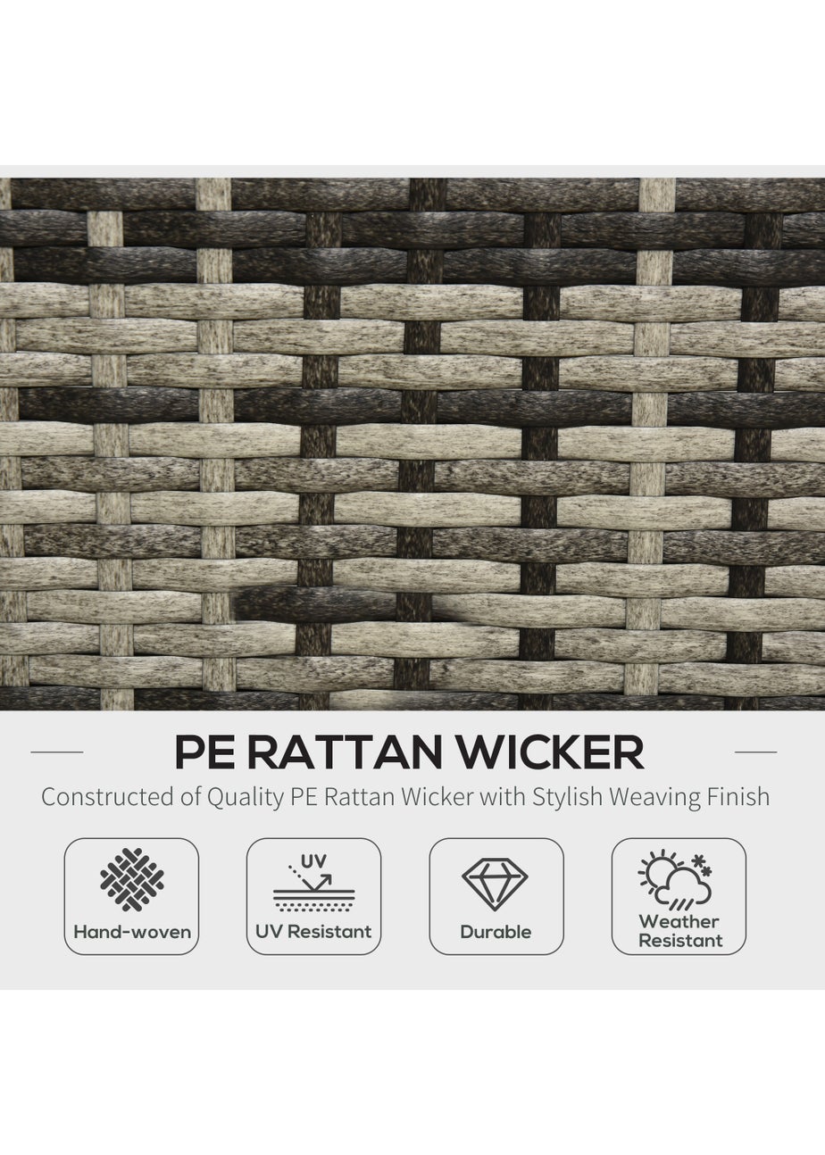 Outsunny 5 Pieces Rattan Sofa Set Wicker Sectional Cushion Patio Grey Garden