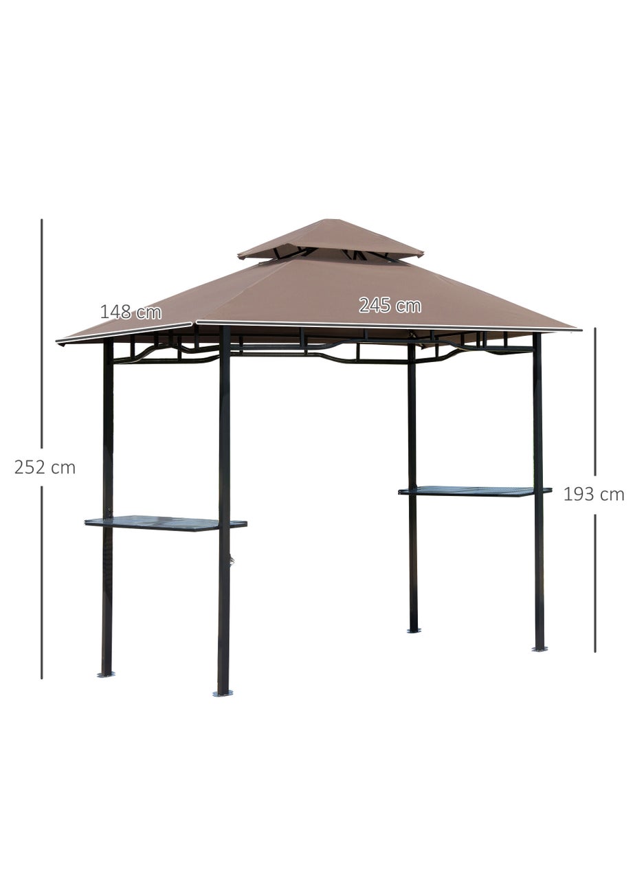 Outsunny 8ft 2 Tier BBQ Grill Gazebo (245cm x 150cm x 255cm)