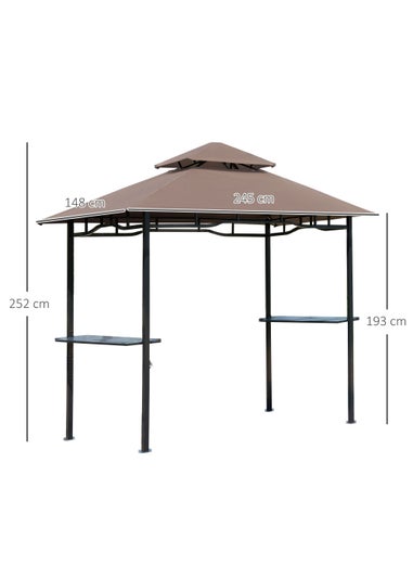 Outsunny 8ft 2 Tier BBQ Grill Gazebo (245cm x 150cm x 255cm)