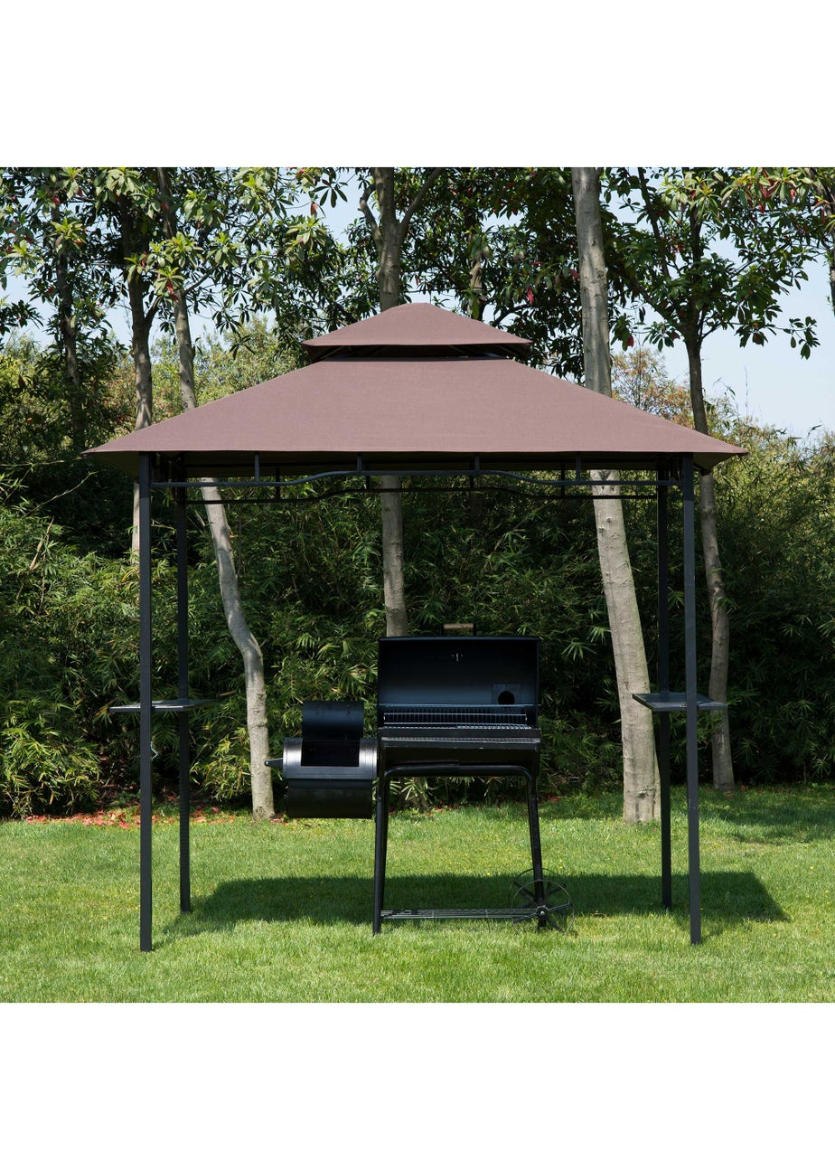 Outsunny 8ft 2 Tier BBQ Grill Gazebo (245cm x 150cm x 255cm)