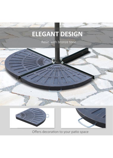 Outsunny 2 Pack Garden Resin Parasol Bases