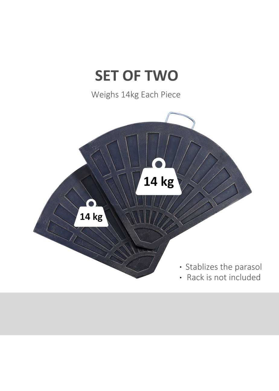 Outsunny 2 Pack Garden Resin Parasol Bases