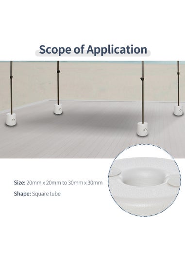 Outsunny 4pc Canopy Tent Weight Rapid Clip Gazebo Feet Fill with Water or Sand White