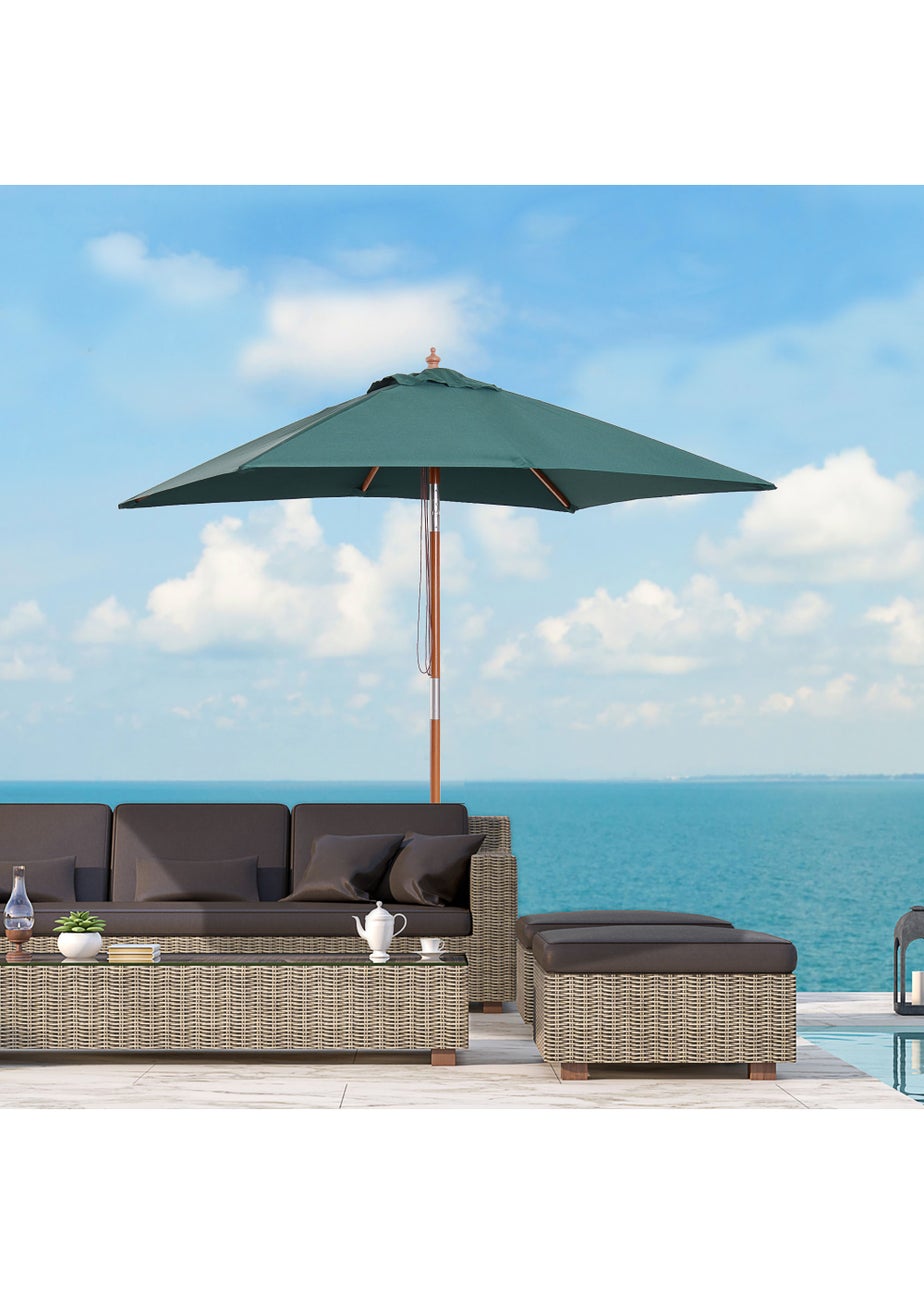 Outsunny Green Tilting Sun Parasol (200cm x 150cm x 230cm)