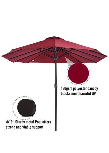 Outsunny Double-Sided Garden Parasol (4.6m) - NO BASE