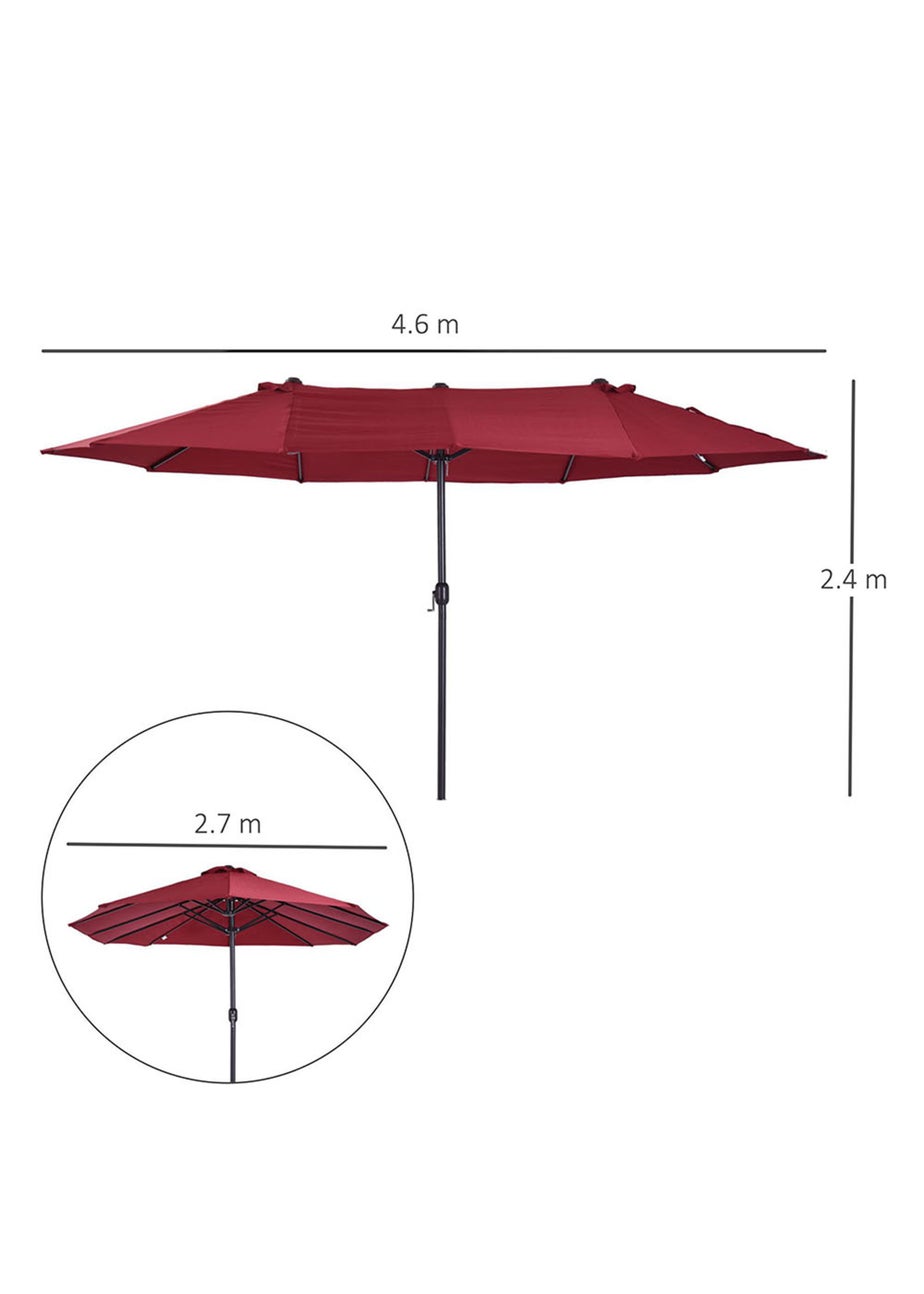 Outsunny Double-Sided Garden Parasol (4.6m) - NO BASE