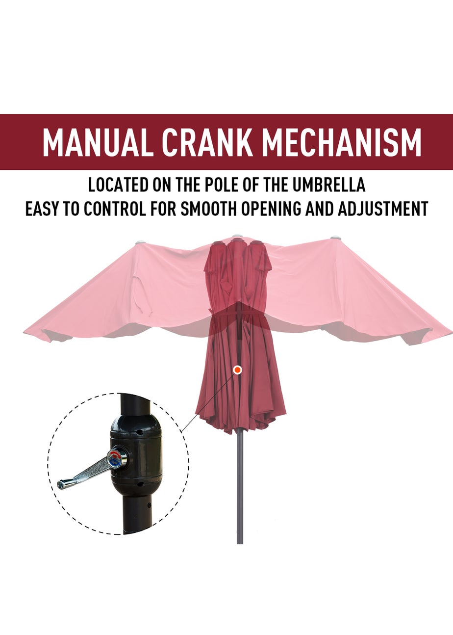 Outsunny Double-Sided Garden Parasol (4.6m) - NO BASE