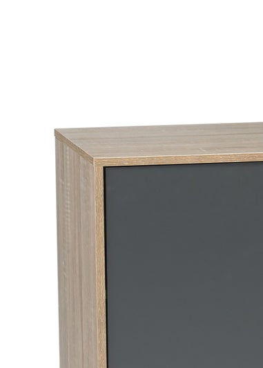 LPD Furniture Scandi Oak 2 Door Sideboard Grey (770x450x1250mm)