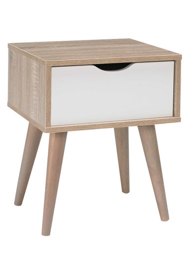 LPD Furniture Scandi Oak Lamp Table White (496x360x400mm)
