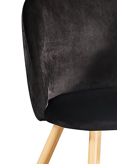 LPD Furniture Set of 2 Venice Dining Chairs Black (780x550x510mm)