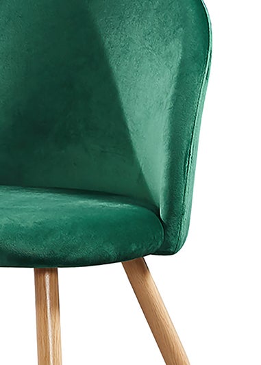 LPD Furniture Set of 2 Venice Dining Chairs Green (780x550x510mm)
