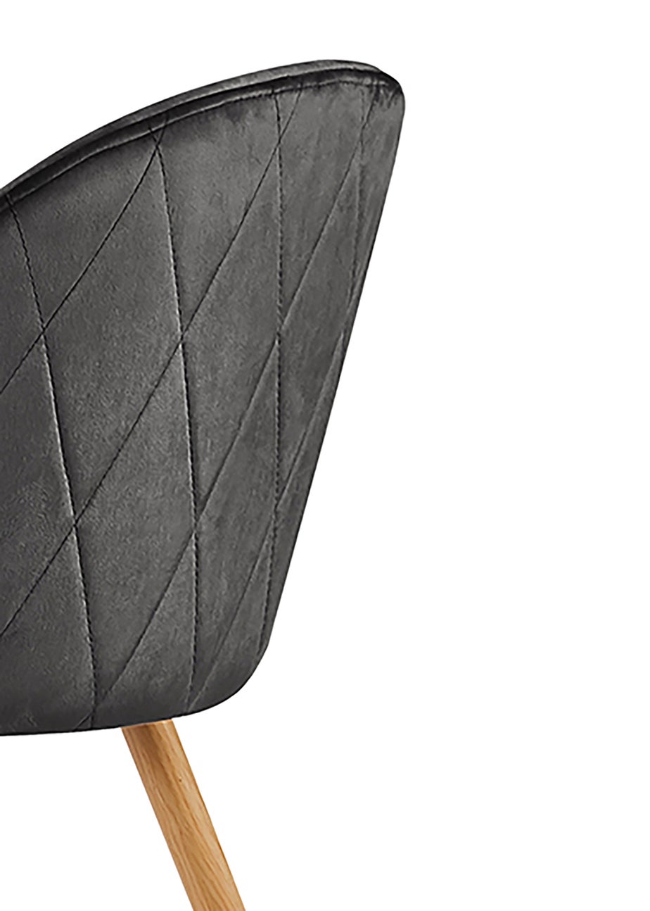 LPD Furniture Venice Set of 2 Dining Chairs Grey (780x550x510mm)