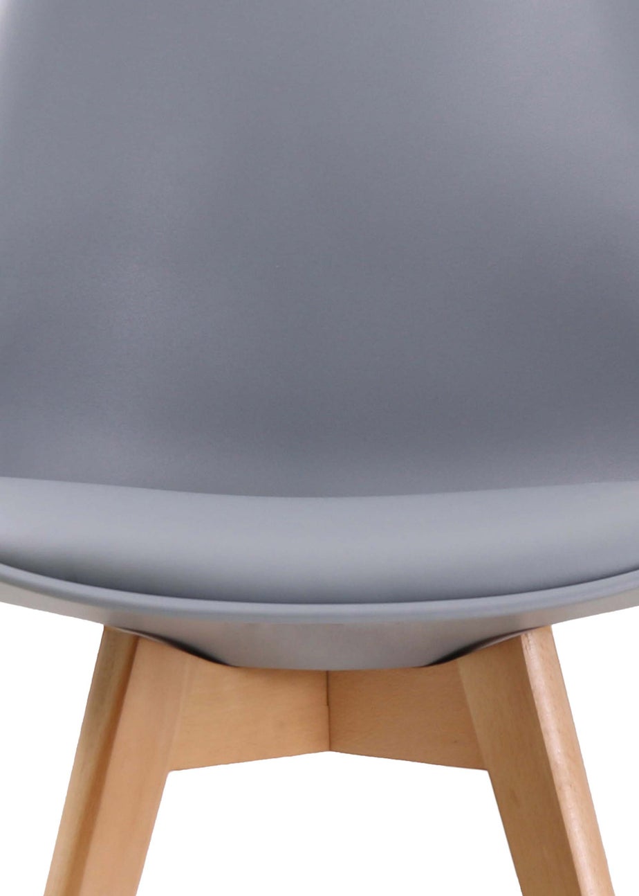 LPD Furniture Set of 2 Louvre Chairs Grey