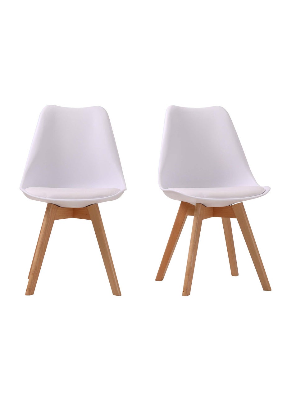 LPD Furniture Set of 2  Louvre Chairs White