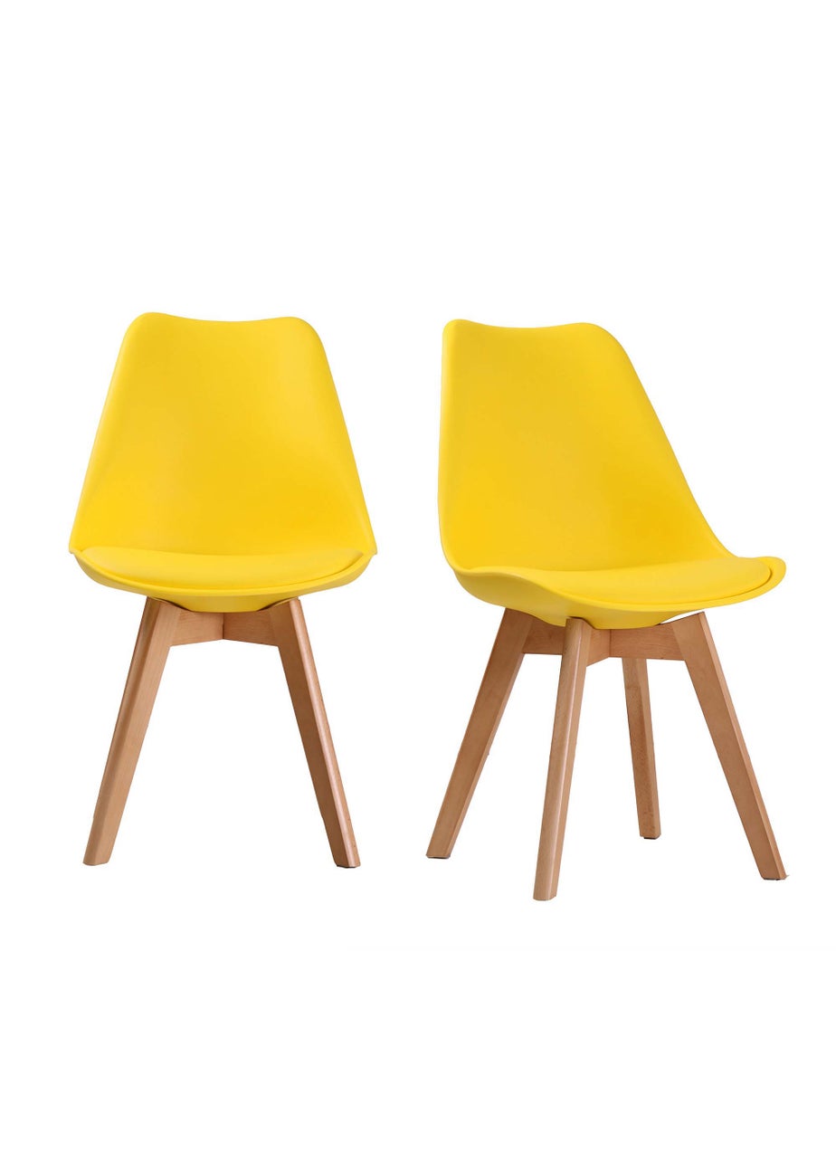 LPD Furniture Set of 2 Louvre Chairs Yellow