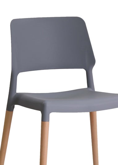 LPD Furniture Set of 2 Riva Chairs Grey (810x540x550mm)