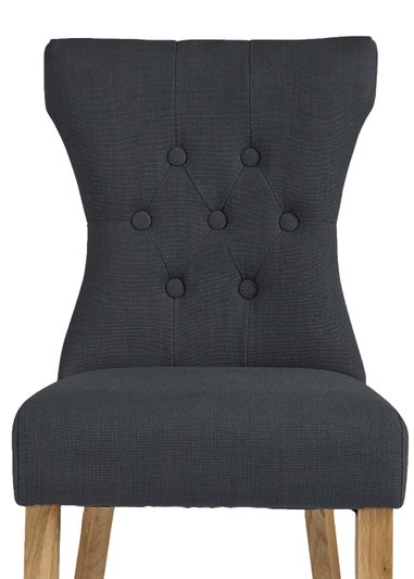 LPD Furniture Set of 2 Naples Dining Chair Grey  (920x630x460mm)