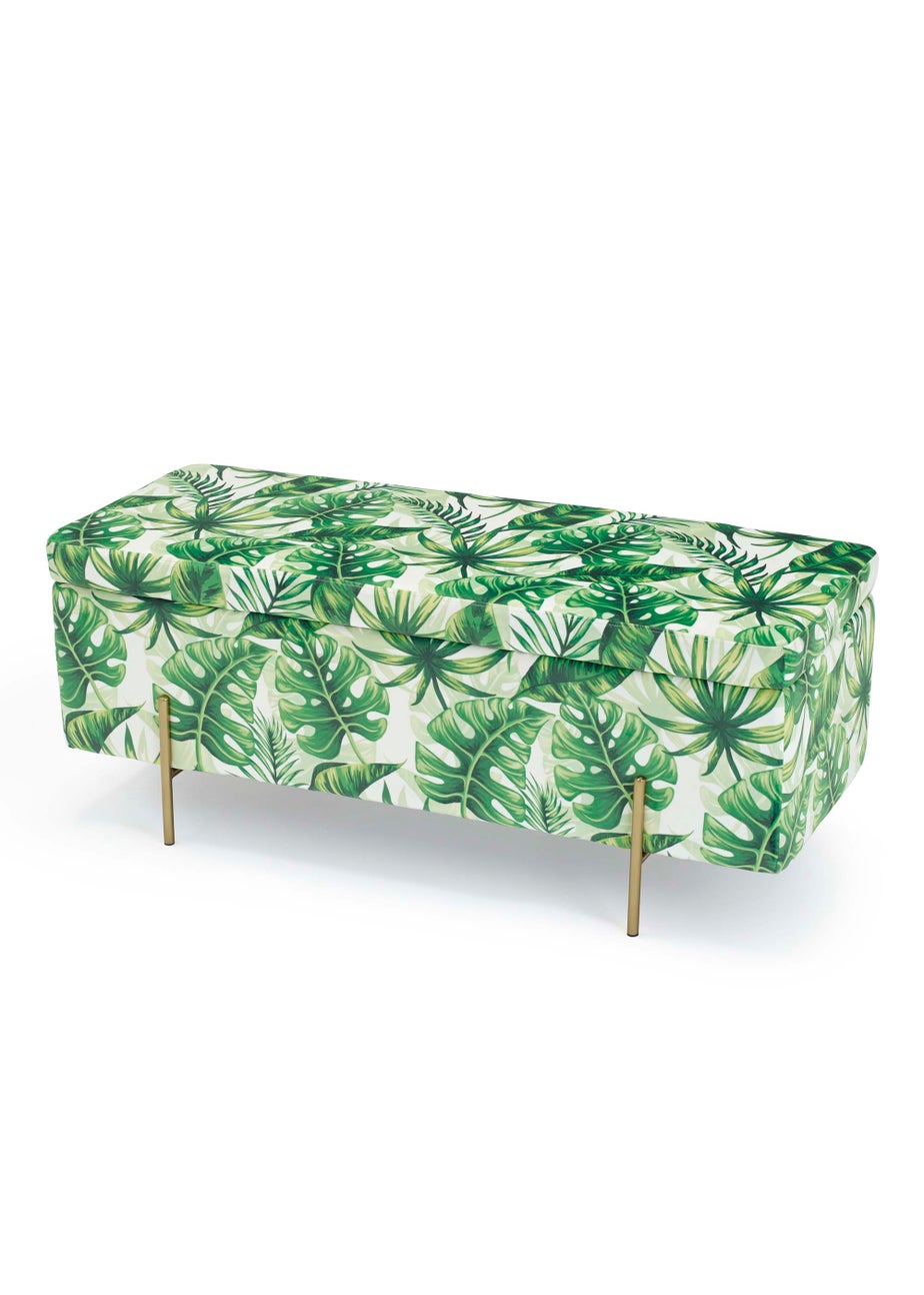 LPD Furniture Lola Storage Ottoman Palm Print (450x1150x450mm)