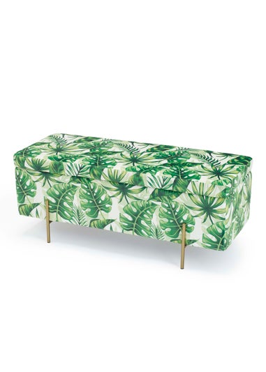 LPD Furniture Lola Storage Ottoman Palm Print (450x1150x450mm)
