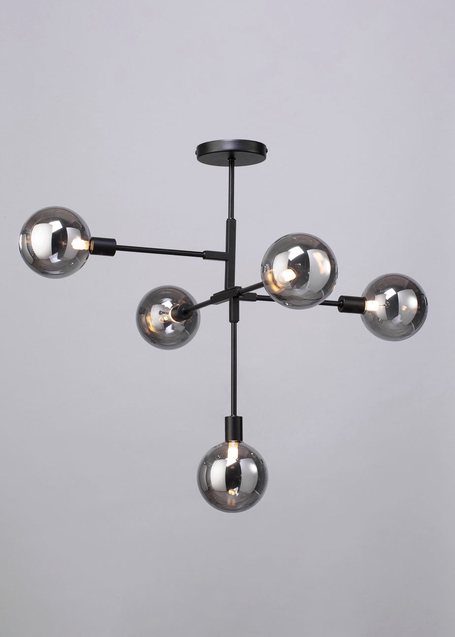 BHS Hennock 5 Bulb Black Ceiling Light (63cm x 75cm x 75cm)