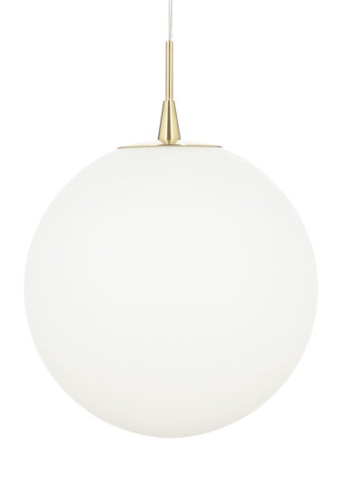 BHS Hol Opal Glass Sphere Pendant Light (100cm x 30cm x 30cm)