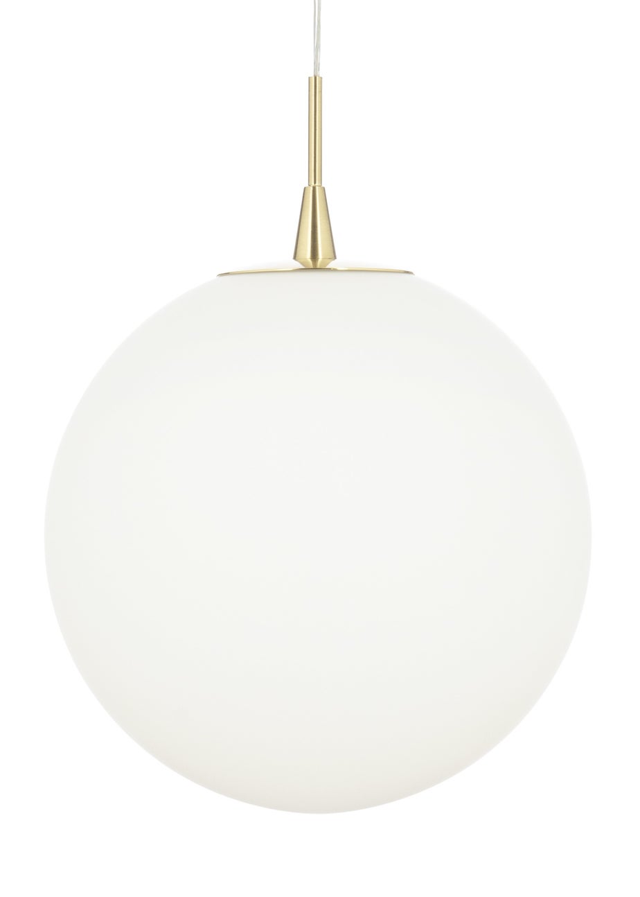 BHS Hol Opal Glass Sphere Pendant Light (100cm x 30cm x 30cm)