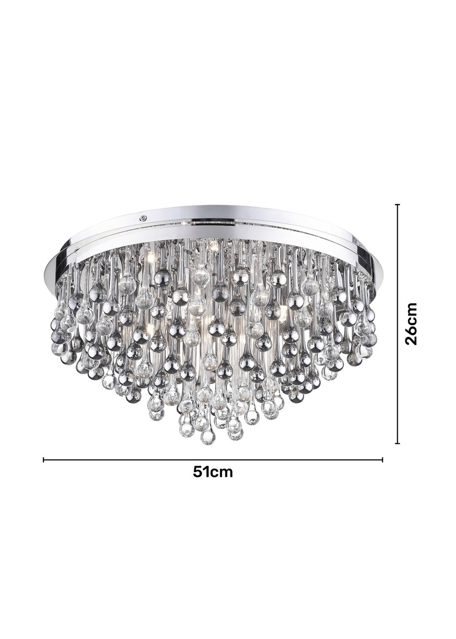 Inlight Teardrop Flush Ceiling Light (51cm x 51cm x 26cm)
