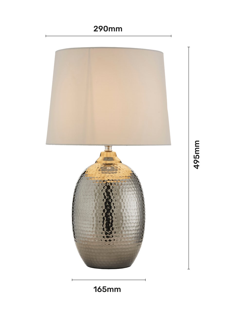 Inlight Hammered Metallic Table Lamp (49cm x 29cm)