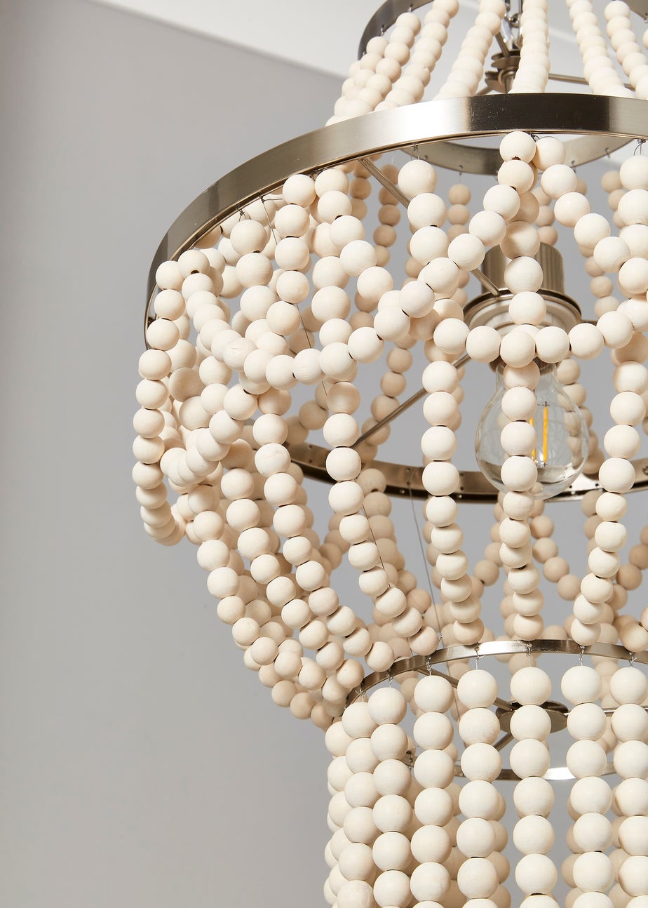 Inlight Clara Wooden Beaded Chandelier (140cm-60cm x 40cm)