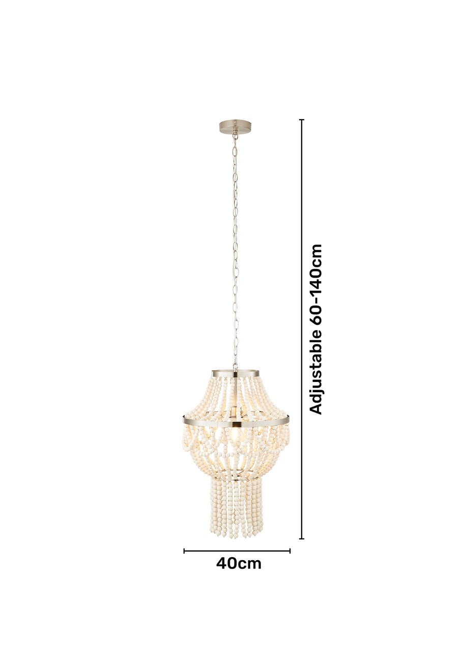 Inlight Clara Wooden Beaded Chandelier (140cm-60cm x 40cm)