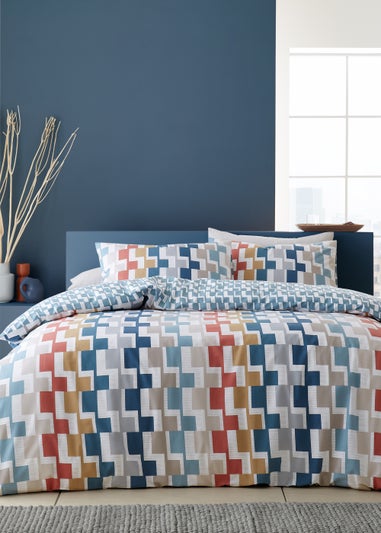 Bianca Fine Linens Dakota Geo Egyptian Cotton Reversible Duvet Cover