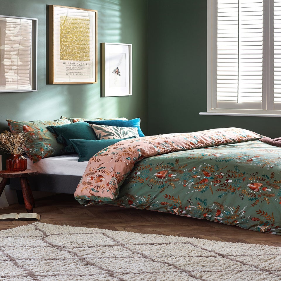 furn. Luna Wood Floral Duvet Cover