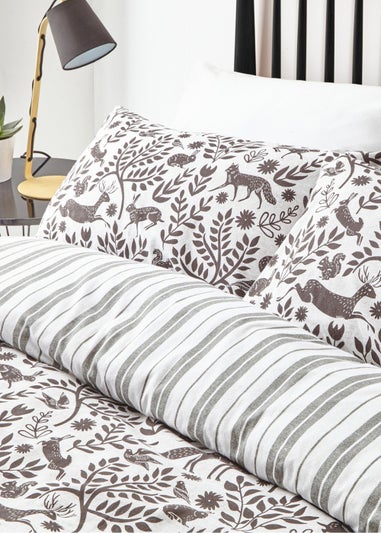 furn. Skandi Woodland 100% Brushed Cotton Duvet Cover