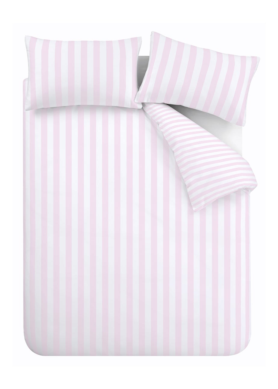 Sassy B Bedding Stripe Tease Reversible Duvet Cover Set Pink