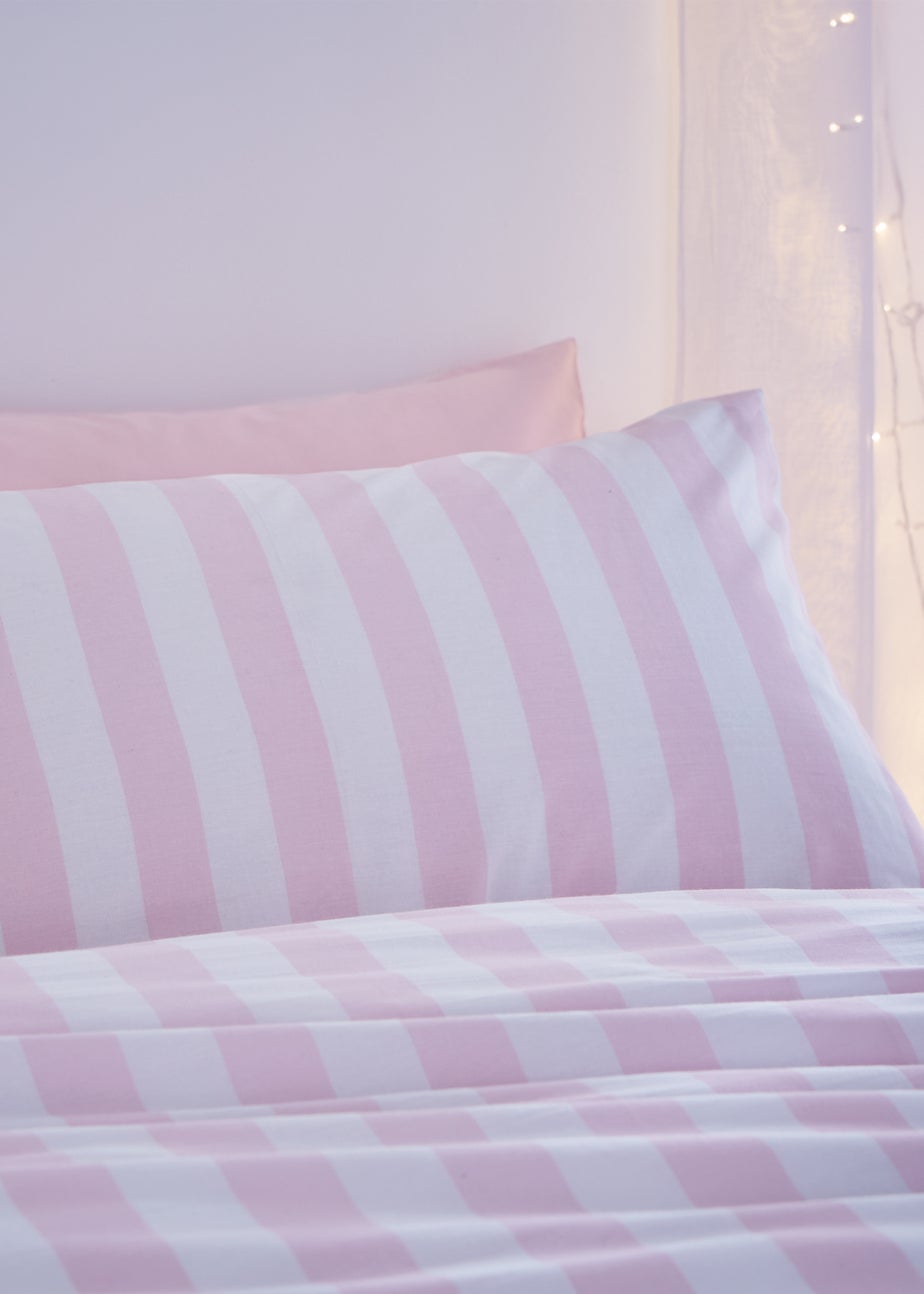 Sassy B Bedding Stripe Tease Reversible Duvet Cover Set Pink
