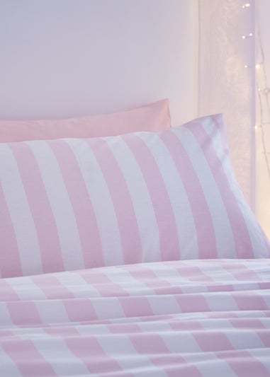 Sassy B Bedding Stripe Tease Reversible Duvet Cover Set Pink