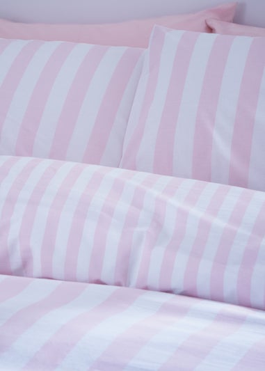 Sassy B Bedding Stripe Tease Reversible Duvet Cover Set Pink