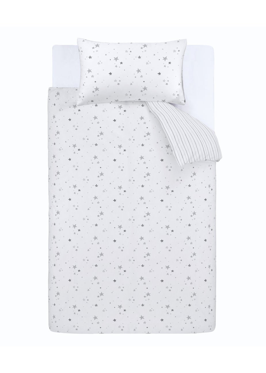 Bianca Fine Linens Stars Cotton Duvet Cover Set Grey