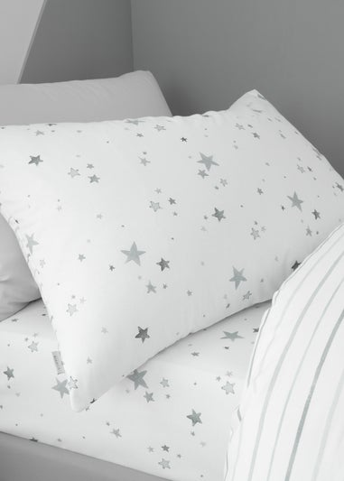 Bianca Fine Linens Stars Cotton Duvet Cover Set Grey