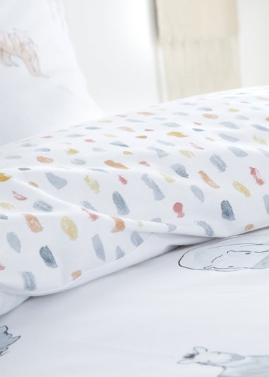 Bianca Fine Linens Zoo Animals Cotton Reversible Duvet Cover Set White