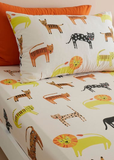 Pineapple Elephant Khari Animals Fitted Bed Sheet