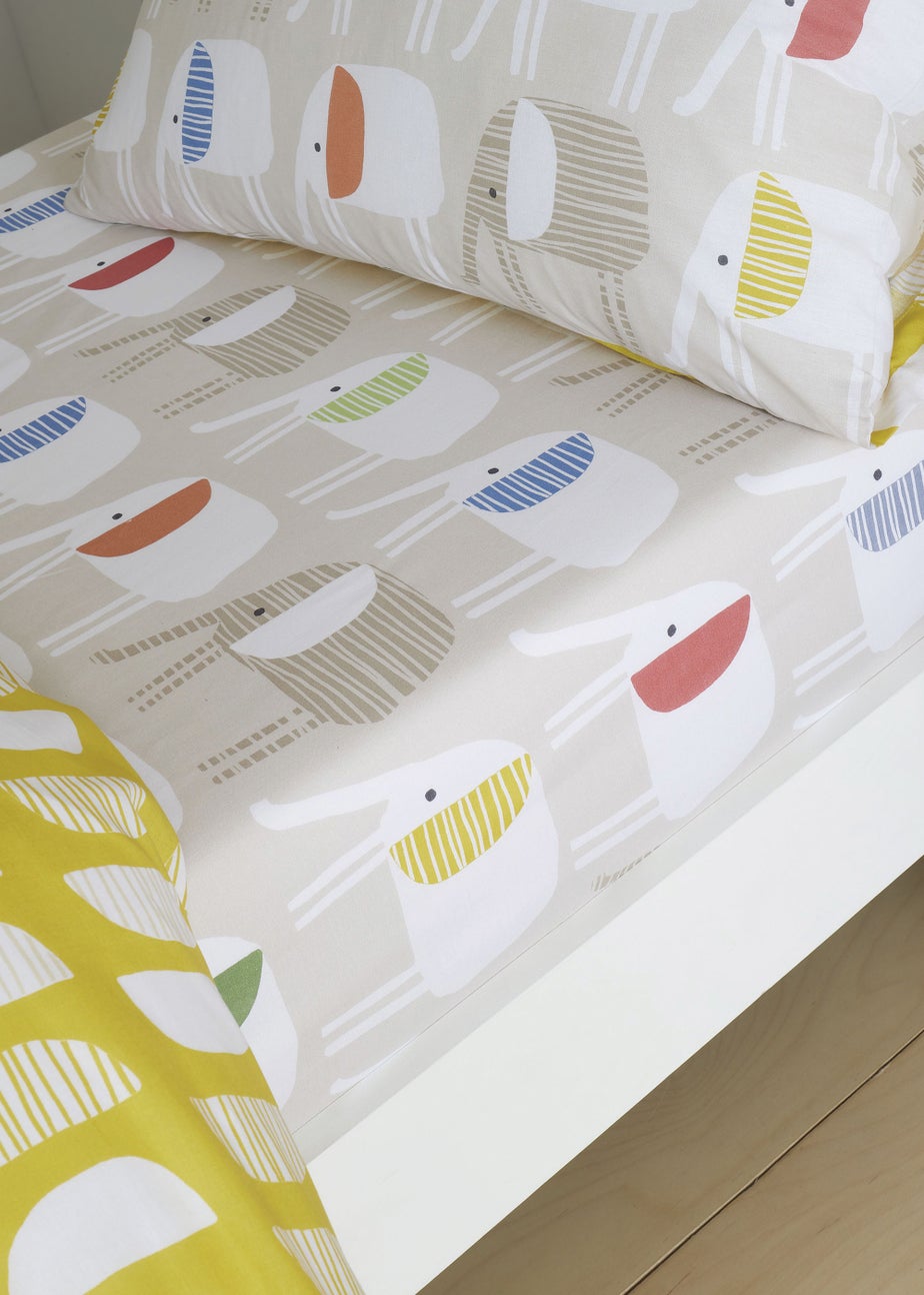 Pineapple Elephant Minbu Elephant Fitted Bed Sheet