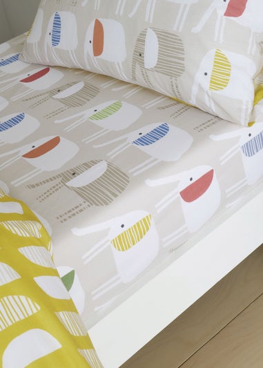 Pineapple Elephant Minbu Elephant Fitted Bed Sheet