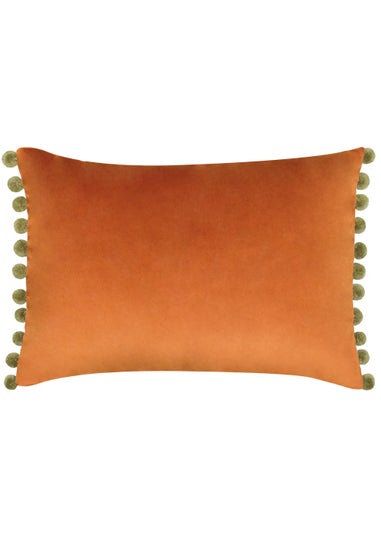 Paoletti Fiesta Pom-Pom Velvet Cushion (35cm x 50cm x 8cm)